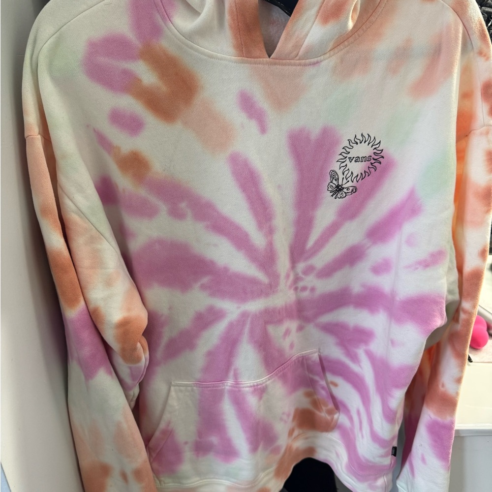 Vans Pink and Orange Tie-Dye Women's Sweater